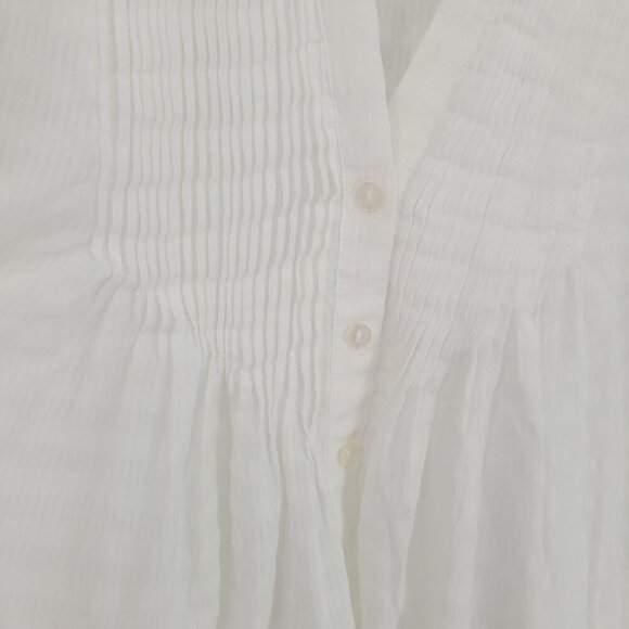 The Nines by Hatch womens Medium white maternity Nursing button up smocked - Picture 10 of 12